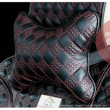 Car Headrest Neck Pillow Bone Shape Chinese Knot Pattern-Red Black